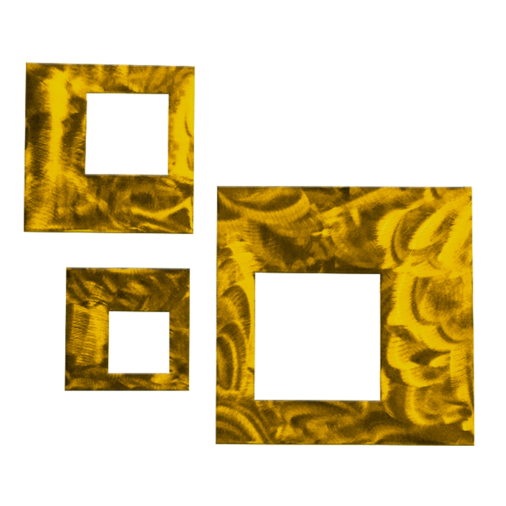 Contemporary Squares Metal Wall Decor Set