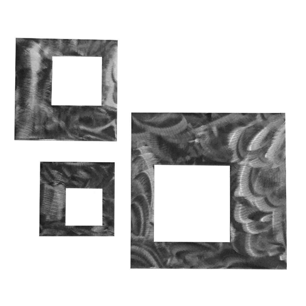 Contemporary Squares Metal Wall Decor Set