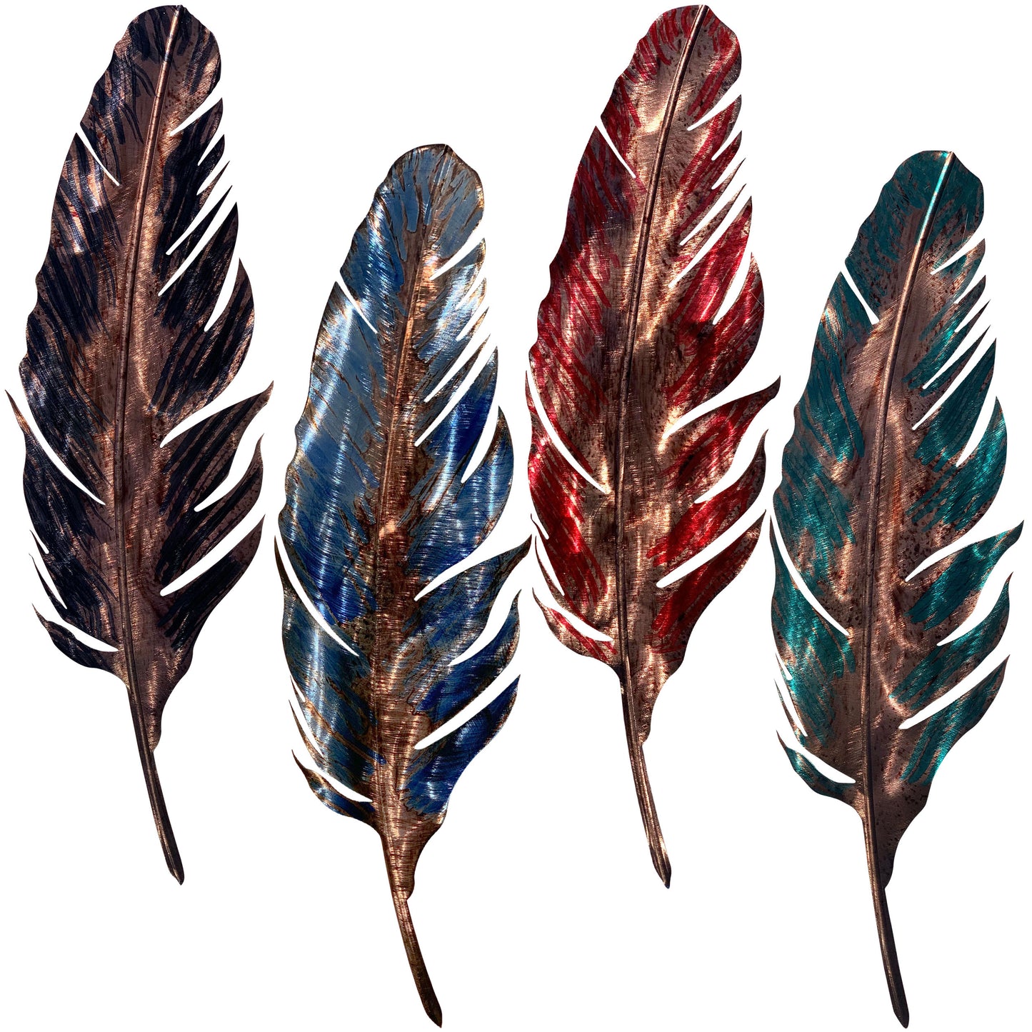 Large Feather Metal Wall Decor